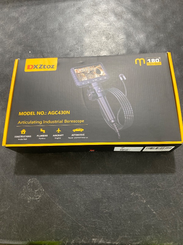 Photo 1 of DXZtoz Two-Way Articulating Borescope with Light, Video Industrial Endoscope Inspection Camera with 0.33in Articulated Scope for Engine Automotive Aircraft Mechanics- 5.5FT