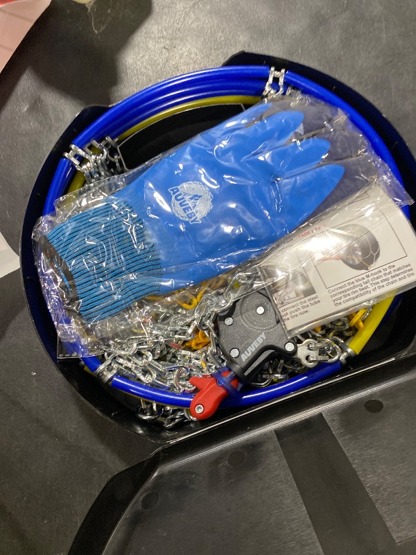 Photo 1 of Snow-Chains Auto Fixing 1 Min Quick Fit Easy Installation Tire-Chains, Portable Reusable Universal Emergency Tire Traction Chain for Passenger Car, Pickup Trucks and SUV - Set of 2 (HKN-120)