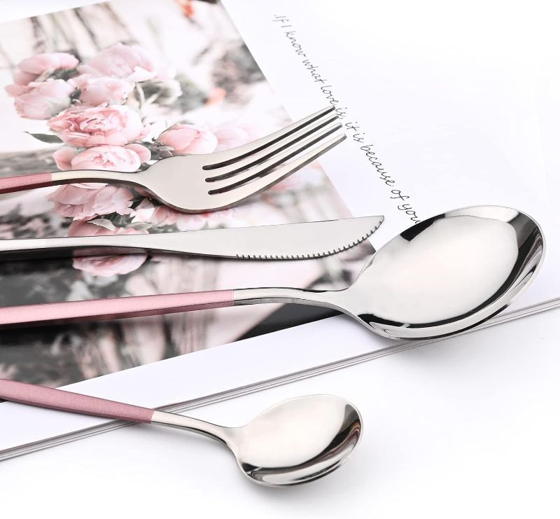 Photo 1 of
Snplowum Mirror Cutlery Serving Set, 24-piece 18/0 Stainless Steel Silverware With Pink Handle Simple & Modern Tableware For Home Party Restaurant...
