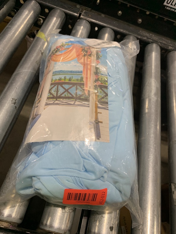 Photo 1 of 10 x 7 Feet Light Blue Backdrop Curtain for Partie, Background Curtains for Photoshoot, Birthday, Wedding, Halloween, Thanksgiving, Christmas Day, New Year Party Decorations 5Ft x 7Ft, 2 Panels