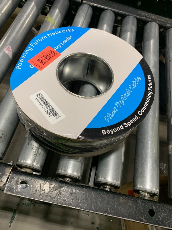 Photo 1 of 100M/328FT OM3/OM4 LC to LC Outdoor Armored Fiber Optic Patch Cable, Multimode Duplex 50/125?m, 10Gb/40Gb/100Gb, Industrial TPU Jacket, Direct Burial, Uniboot, MMF, OD 5mm, Pulling Eye Kit Installed