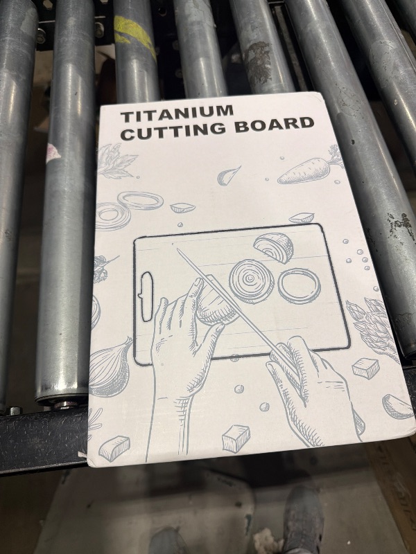Photo 1 of 100% Titanium Cutting Board for Kitchen - Dishwasher Safe Chopping Boards with Handle, Reversible Charcuterie Board for Home Counter Outdoor Camping Housewarming Gifts for Women (13 x 9.1)