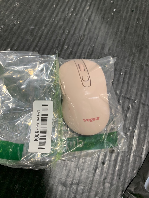 Photo 1 of wegear USB Wireless Mouse for Laptop PC Mac, 2.4GHz Cordless Mouse with 6 Buttons, 5-Level Adjustable 4000 DPI, Ergonomic Portable Optical Computer Mice, 24-Month Battery Life-Pink