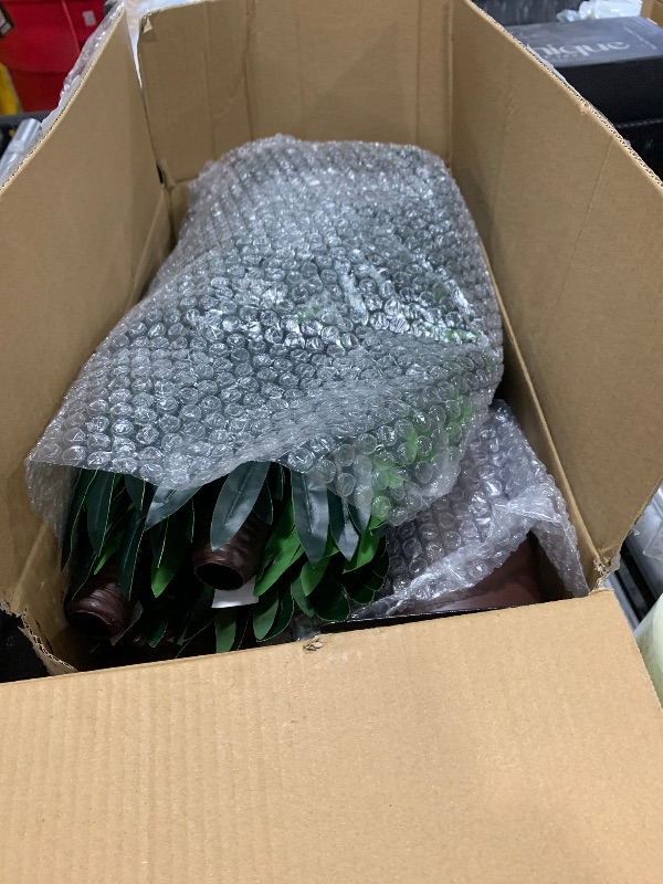 Photo 1 of OUSHENG Lighted Palm Tree Bar Outdoor Christmas Decorations Decor, Light Up LED Artificial Fake Faux Trees Lights for Outside Patio Yard Pool Porch Deck Party Tropical, 6FT