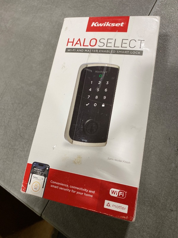 Photo 1 of Kwikset Halo Select Smart Lock Keyless Entry Door Lock Wi-Fi and Matter Enabled Deadbolt No Hub Needed, Geofence Auto-Unlock, Grade AAA Certified, Easy Install, Satin Nickel Lifetime Finish Warranty