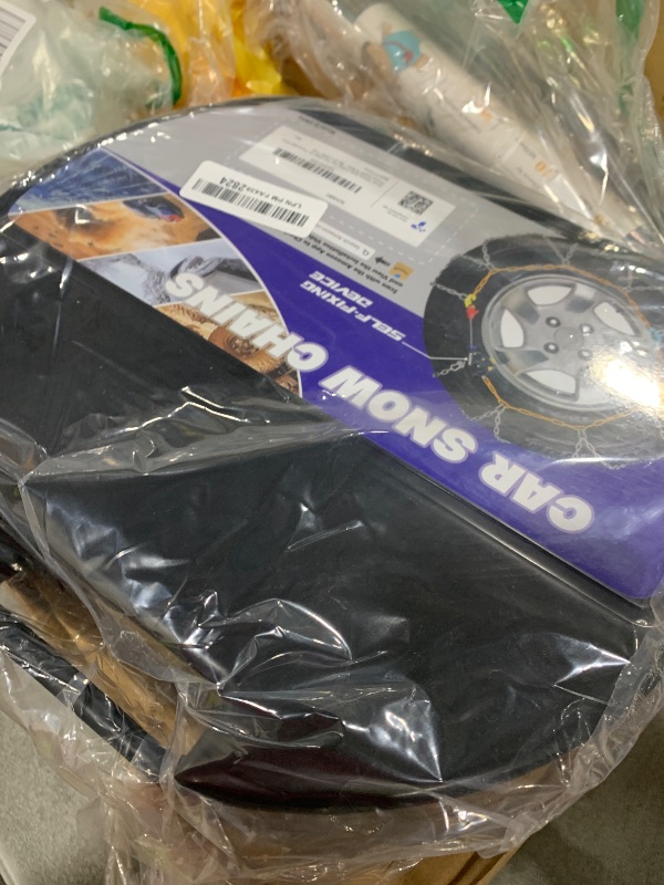 Photo 1 of Snow-Chains Auto Fixing 1 Min Quick Fit Easy Installation Tire-Chains, Portable Reusable Universal Emergency Tire Traction Chain for Passenger Car, Pickup Trucks and SUV - Set of 2