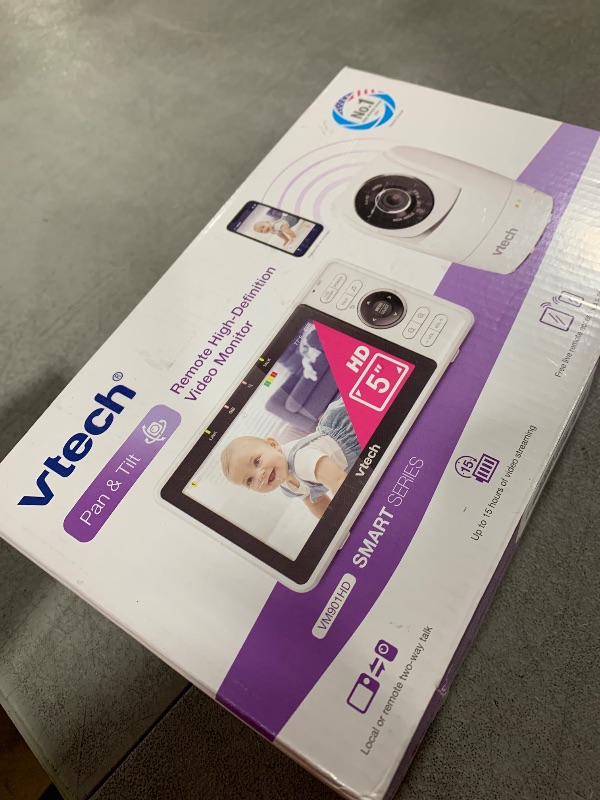 Photo 1 of VTech VM901 Smart WiFi Baby Monitor with 1080p FHD Camera and 5" HD IPS Display, Free App, Remote Pan Tilt Zoom, Night Vision, Motion Detection Alerts