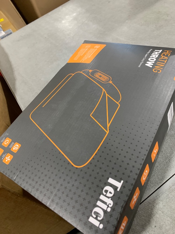 Photo 1 of Tefici Electric Heated Blanket Throw, Super Cozy Soft 2-Layer Flannel 50" x 60" Heated Throw with 3 Heating Levels & 4 Hours Auto Off, Machine Washable, ETL&FCC Certified, Home Office Use,Black