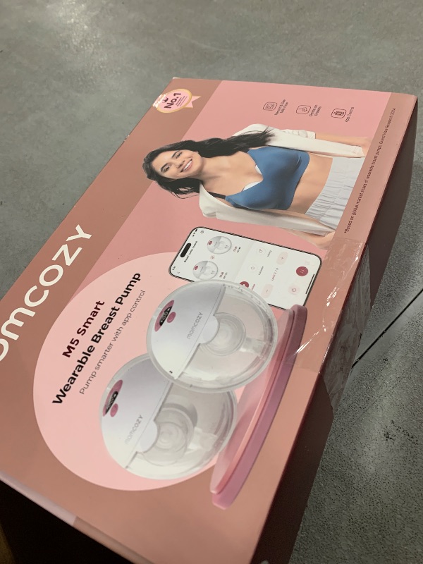 Photo 1 of Momcozy M5 Smart APP Controlled Wearable Breast Pump, Hands-Free Wireless Electric Pump, 3 Modes 9 Suction Levels, BPA-Free, Portable Lightweight, 24mm Flange, 2-Pack Cozy Red