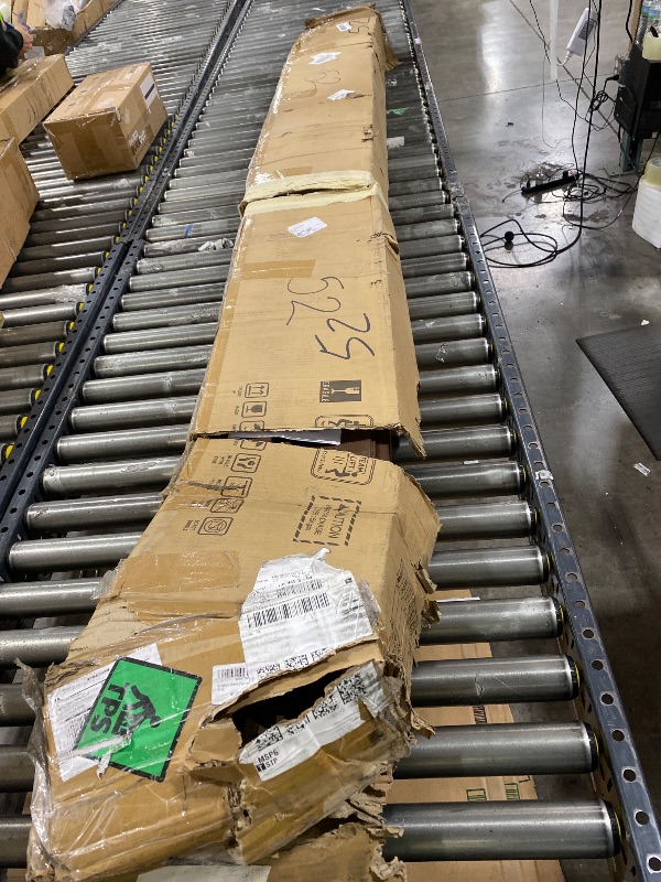 Photo 1 of ROYMELO 42x96 inch Sliding Barn Wood Door Slab with 7ft Hardware Kit and Handle, Coffee, K Shape, Simple DIY Assembly