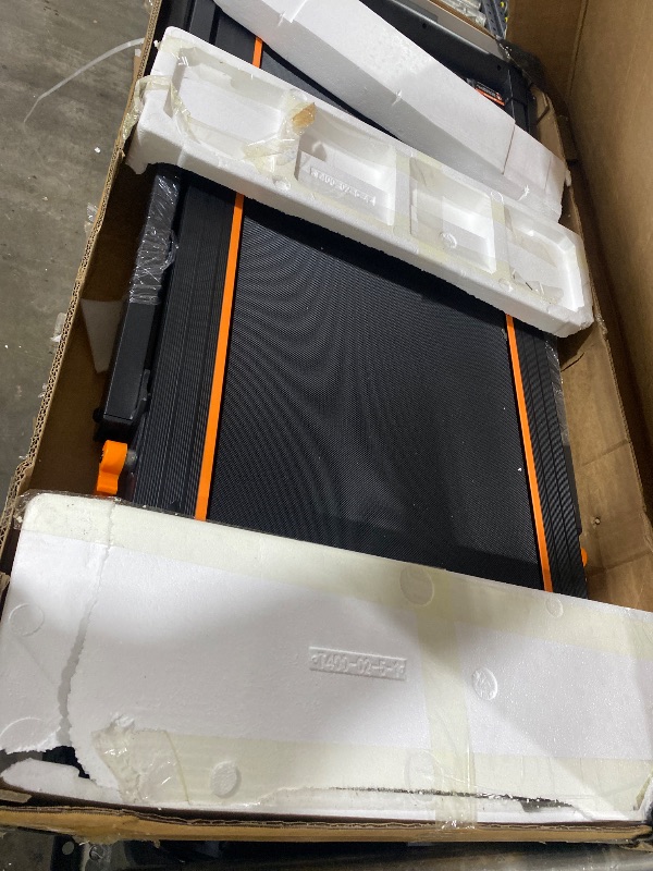 Photo 1 of Acezoe Foldable Walking Pad with Handle Bar, 2.5HP Walking Pad Under Desk, 300 lb Capacity Treadmills for Home/Office, Under Desk Treadmill with App & Bluetooth Speaker, 0.6-10MPH P10 Black Orange