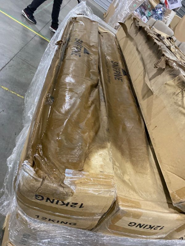 Photo 1 of SNFPNE 12 Inch King Mattress - Medium Firm Hybrid Mattress with Individual Pocket Springs for Pressure Relief & Motion lsolation, Fiberglass-Free, 80" x 76"