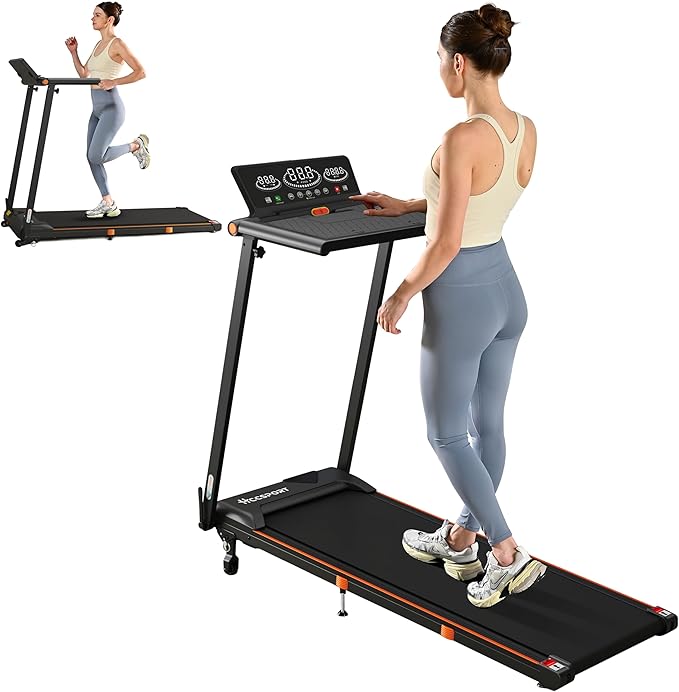 Photo 1 of Treadmill with Incline, 3 in 1 Under Desk Treadmill Walking Pad with Removable Desk Workstation 3.5HP Foldable Compact Walking Treadmills for Home Small Office with Wristband Remote Control
