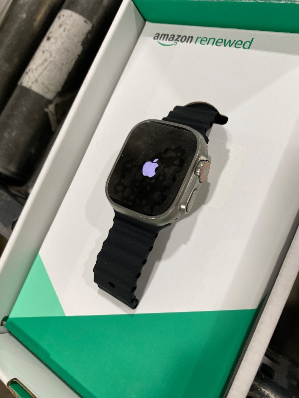 Photo 1 of Apple Watch Ultra [GPS + Cellular 49mm] Titanium Case with Midnight Ocean Band, One Size (Renewed Premium)