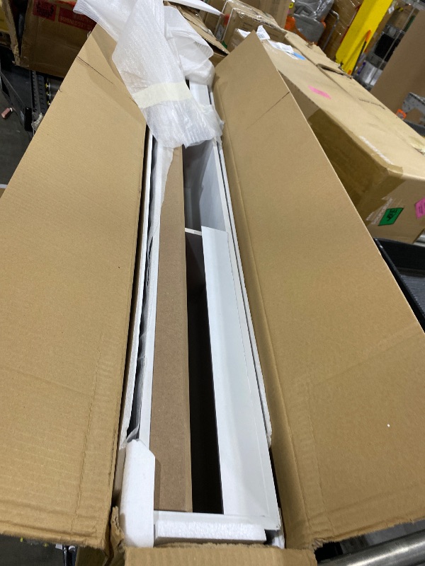 Photo 1 of 
72" Floating Mantel Shelf - Modern White Fireplace Mantel with Matte Lacquer Finish for Living Room Elegance (72", White)