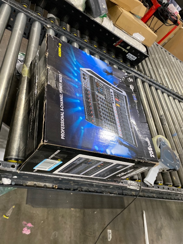 Photo 1 of BOMGE Powered Mixer 8 Channel -2x400W Amplifier r w/USB Drive for PC Recording - XLR Mic Input - 48V Power - 7-Band EQ - RCA I/O -256 DSP Processor for Professional & Beginners