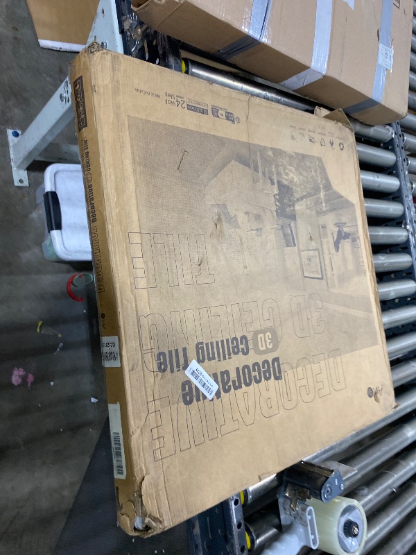 Photo 1 of Art3d 24-Pack Drop Ceiling Tiles 2x2 FT, PVC 3D Textured Panels for Interior Wall Decor Living Room Bedroom Office, 24x24 Inch, White