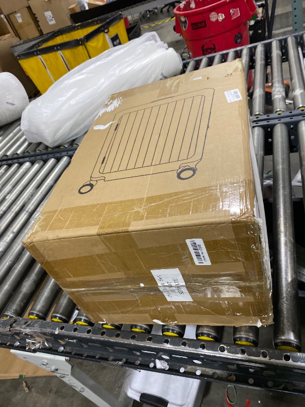 Photo 1 of Bulyoou 20 Inch Ride on Luggage with Seat for Kids Top Opening Aluminum Frame Suitcase with Spinner Wheels Locks for Travel(White)