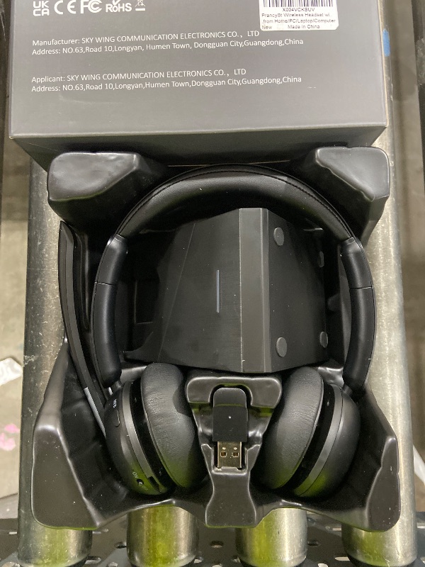 Photo 1 of (2025 Upgraded) Wireless Headset with Mic for Work, Bluetooth Headset with Noise Canceling Microphone with Dongle, Charging Base & Mic Mute, Wireless Headphones for Work from Home/PC/Computer