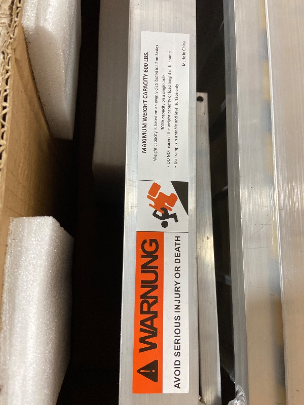 Photo 1 of Heavy Duty 6 FT Wheelchair Ramp - 600 Lbs Weight Capacity, Non-Skid Aluminum Ramp with Reflective Strips & Transition Plate for Home Use