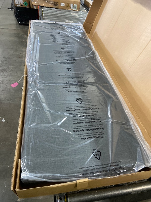 Photo 1 of Zinus Queen Maya Upholstered Bed Frame with Asymmetric Headboard, Durable Wooden Slats, Sturdy Framework, Noise Free Sleep, No Box Spring Needed, Easy Assembly, Eco Friendly Packaging, Dark Grey