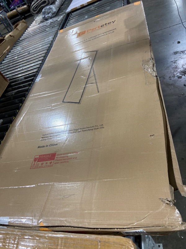 Photo 1 of Pertetey 79x36 Inch LED Full Length Mirror with Lights, White Frame Dimmable & 3 Color Modes Floor & Wall Mounted Long Mirror