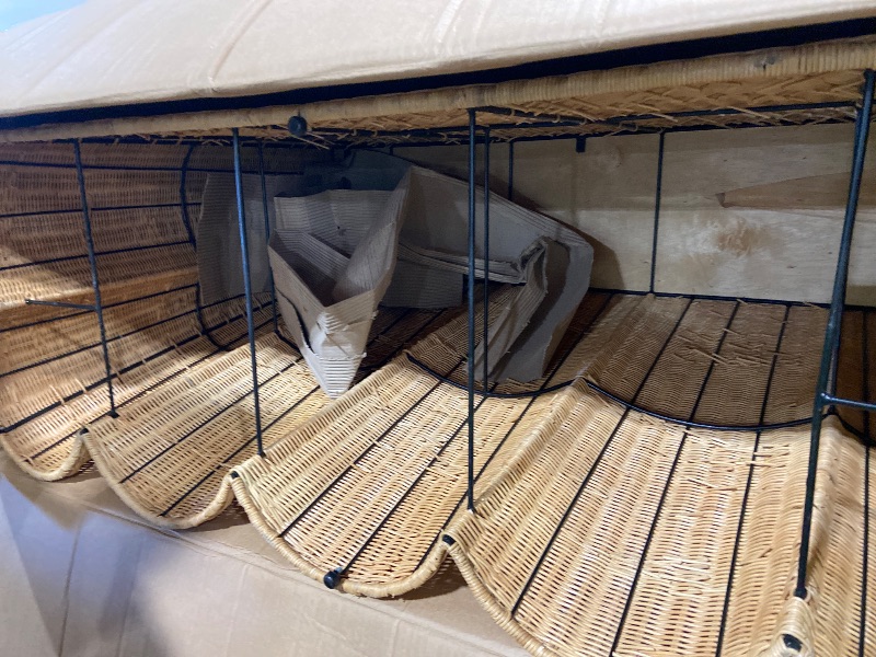 Photo 1 of Bali & pari Palm Bohemian Honey Scallop Rattan Console Table