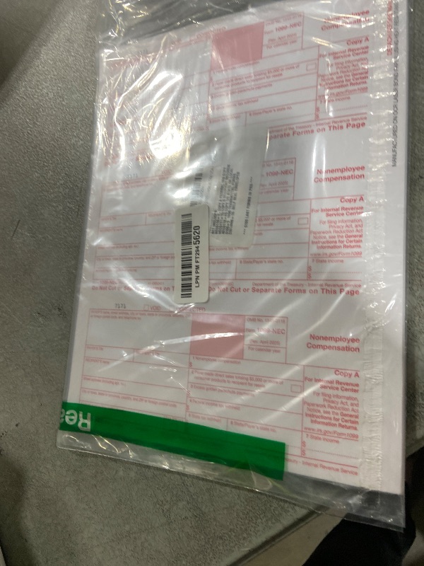 Photo 1 of 1099 NEC Tax Forms 2025 with Envelopes, 4 Part 15 Pack Tax Forms Kit and 15 Self-Seal Envelopes –Great for QuickBooks and Accounting Software, Value Pack for Business - Made in The USA - 15-Pack