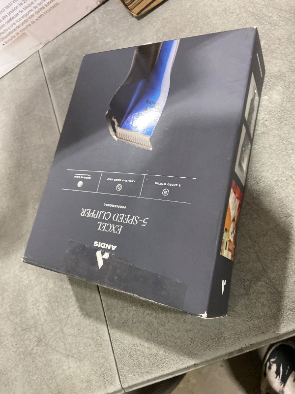 Photo 1 of Andis 68520 Excel Professional 5-Speed Detachable Blade Clipper Kit - Animal/Dog Grooming, Rotary Motor, Soft-Grip Anti-Slip Housing, 14-Inch Cord, for All Coats & Breeds, SMC, Blue