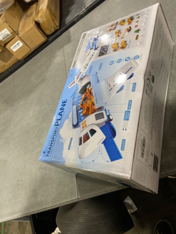 Photo 1 of Transport Cargo Airplane, Large Theme Airplane Toy Set, Educational Toy Vehicle Play Set with Smoke Sound and Light, Fricton Powered Plane with Mini Cars and Men, Birthday Gift for Boys and Girls