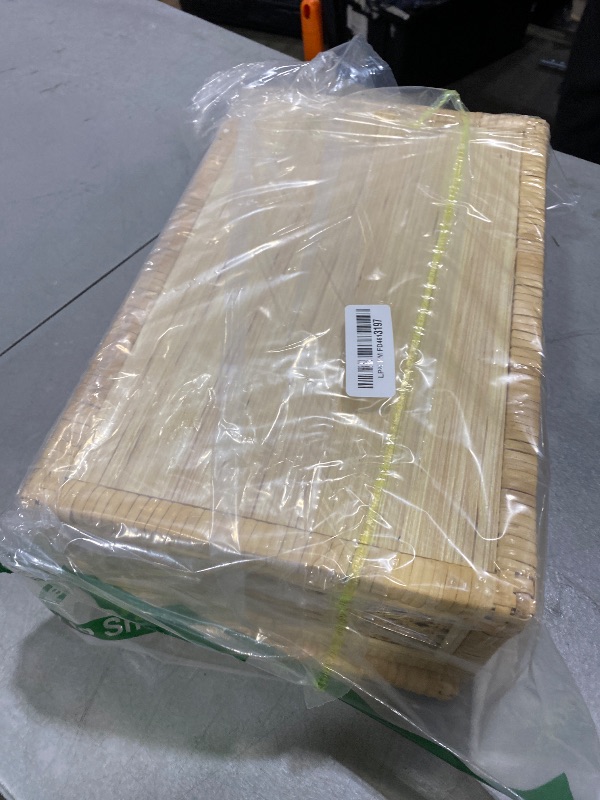 Photo 1 of Negom Large Decorative Box Lid Display, Large Keepsake Memory Storage Box, Decorative Box Hinged Lid Woven Rattan Jewelry Box with Glass Boho Vintage Decor Craft Organizer. Rattan