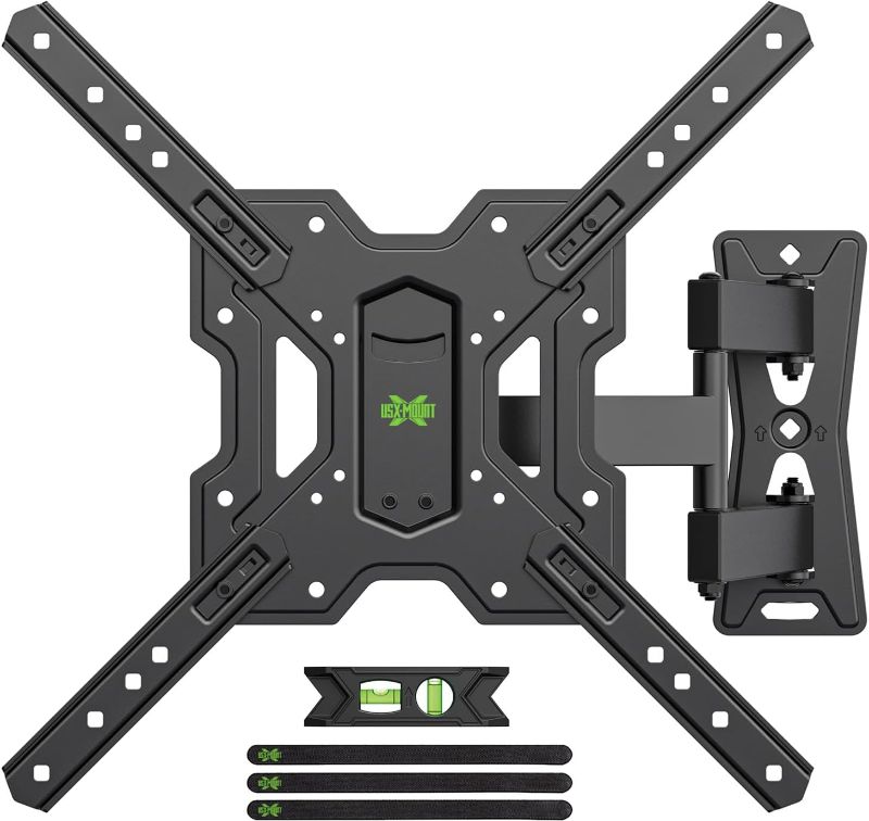 Photo 1 of USX MOUNT UL Listed Full Motion TV Mount, Swivel Articulating Tilt TV Wall Mount for 26-65 Inch LED, 4K, Wall Mount Bracket with VESA 400x400mm Up to 77lbs, Perfect Center Design -XMM006-1