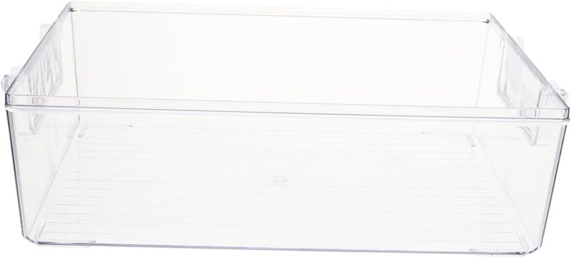 Photo 1 of 2pc Box Storage Box Freezer Bins Fridge Organizer Pantry Locker Organizer Beverage Container Storage Drawer Clear Refrigerator Plastic Food Container Drainage Tank Fruit re-usable (11"x5"x7)
