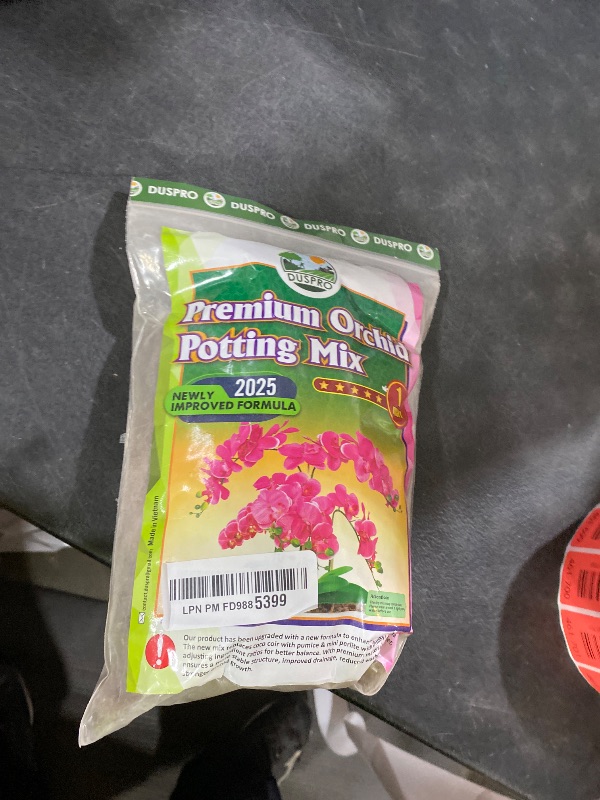 Photo 1 of [Upgraded] DUSPRO Orchid Potting Mix for Repotting with Forest Moss, Pine Bark, Perlite & Pumice, Orchid Bark Potting Mix, Orchid Repotting Soil, Drainage Indoor Potting, Orchid Pot Not Included,1 QRT