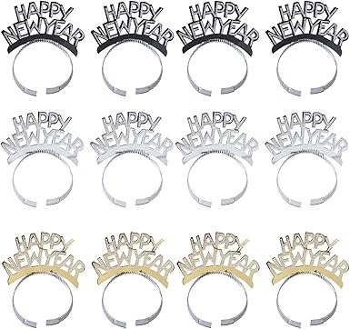 View 1 of
BinaryABC Happy New Year Headband Tiara,New Years Party Favor,New Years Eve Party Decorations 6 Pcs