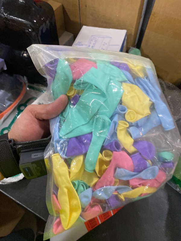 Photo 1 of 100 Pastel Balloons Assorted Colors & Size – Rainbow Birthday Party Decorations – Macaron Balloons in Blue, Purple, Yellow, Green & Pink – Matte Colored Supplies for Spring, Candy, Easter, & Unicorn