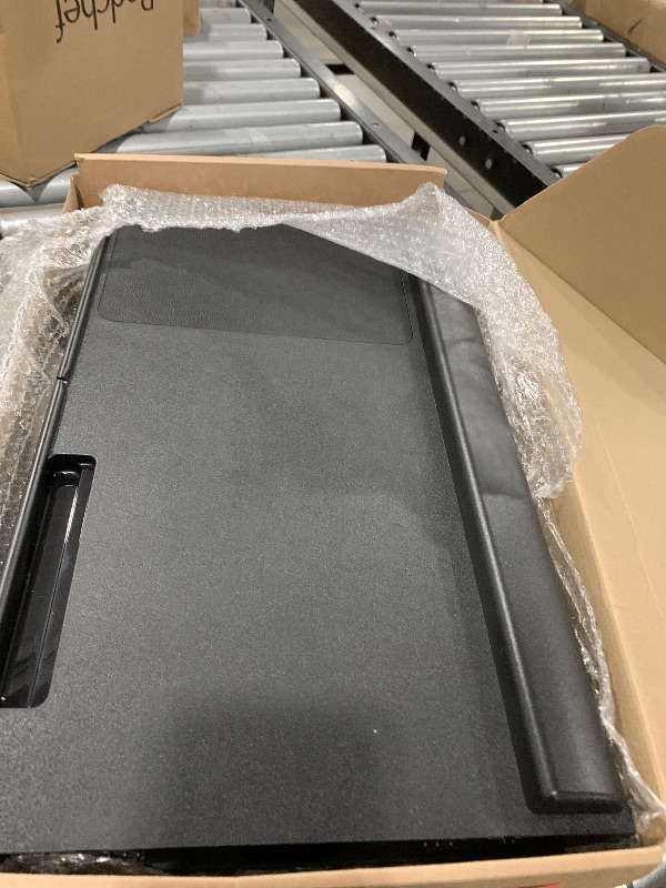 Photo 1 of Klearlook Upgraded Adjustable Keyboard Tray for Above Desk & Under Desk Use - Ergonomic Sit-Stand Keyboard Riser with 360° Rotation, 24.4"×10" Keyboard Stand with Wrist Rest & Storage Drawer - Black