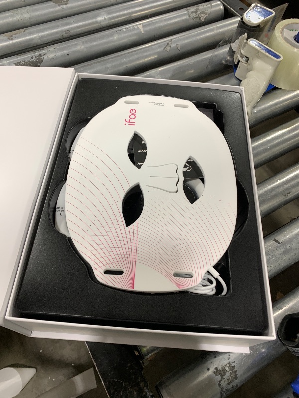 Photo 1 of Red Light Therapy Mask for Face and Neck, 7 Colors with NIR Led Face Mask Light Therapy with Eye Protection and Remote, Rechargeable Ergonomic Design for True Anti-Aging Skincare at Home White