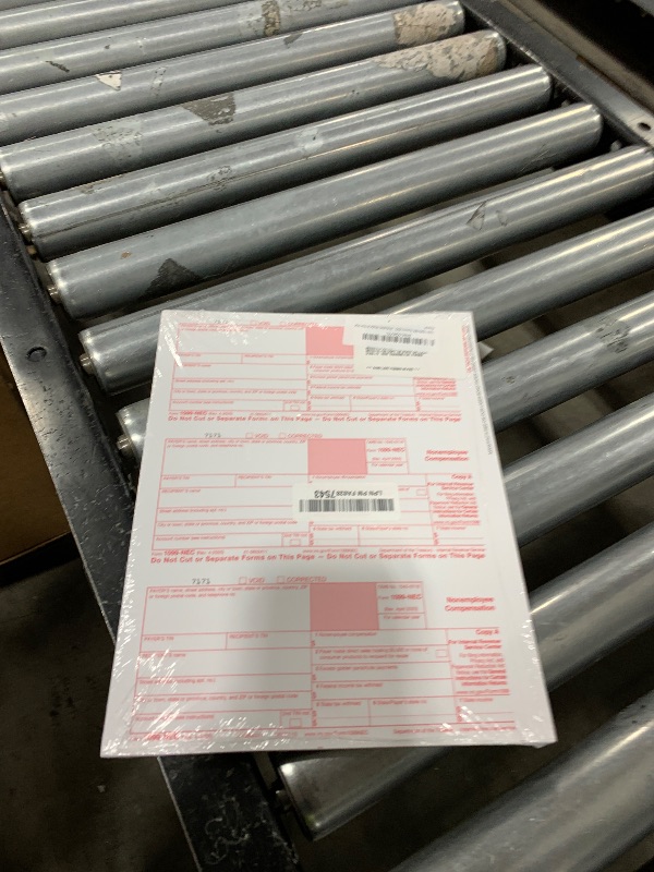 Photo 1 of 1099 NEC Forms 2025 4 Part Tax Forms Kit of Laser Forms, Compatible with QuickBooks and Accounting, 25 Pack, Software and Envelopes NOT Included, Made in The USA