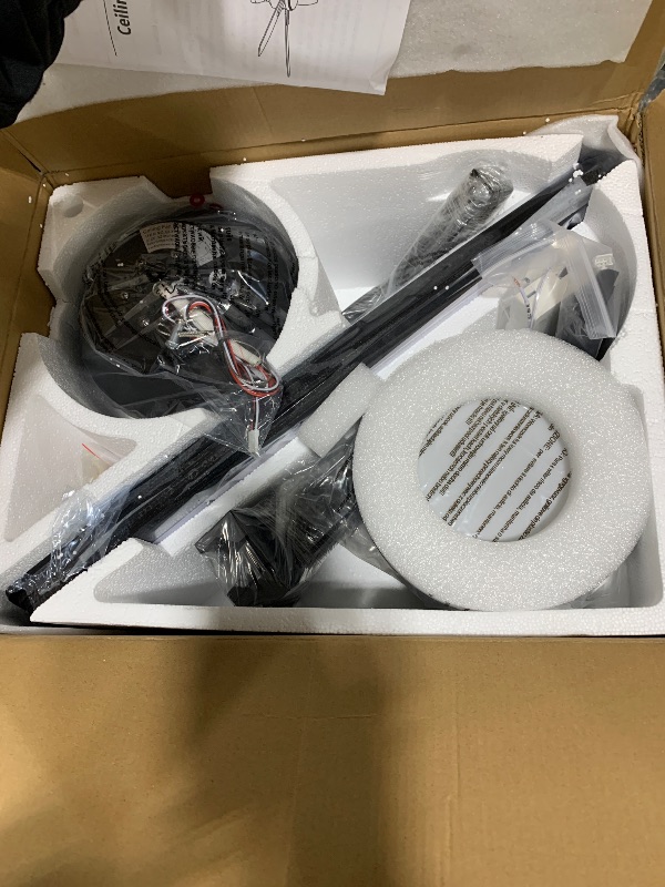 Photo 1 of Ohniyou Ceiling Fans with Lights, 52'' Low Profile Ceiling Fan with Light and Remote/APP Control, Modern Flush Mount Ceiling Fan for Indoor Bedroom Living Room, Dimmable, Qiuet DC Motor, Black