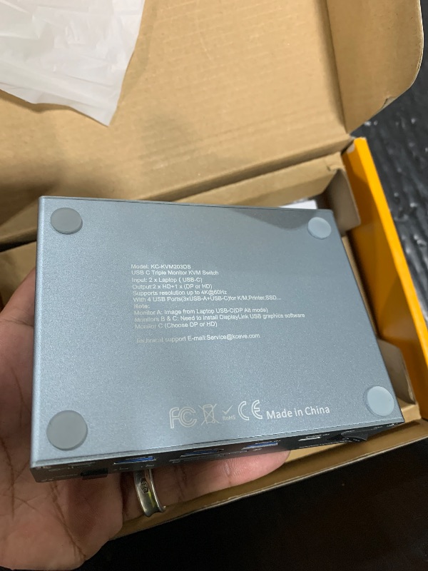 Photo 1 of USB C KVM Switch 3 Monitors 2 Laptops 4K@60Hz, Displaylink USB C Docking Station 3 Monitor KVM for Windows Mac M1 M2 M3 M4, Extended Triple Displays,PD 100W,USB 3.0,USB 3.2,SD/TF,1G Ethernet