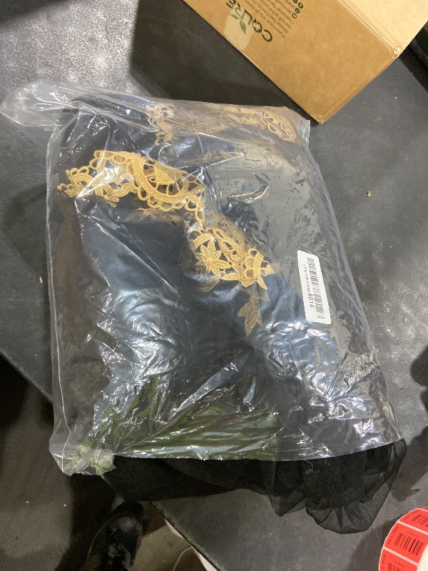 Photo 1 of Plus Size Gold Lace Vintage Long Prom Evening Dress Wedding Gown with Cape Red US 16W