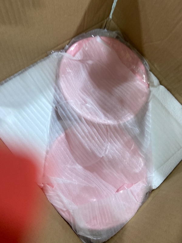 Photo 1 of ZAROCRUS 18 Piece Pink Dinnerware Set, Lightweight Kitchen Dining Plates and Bowls Set, Durable Melamine Dishes, Set of 6, Unbreakable RV Camping Dishes, Dishwasher Safe