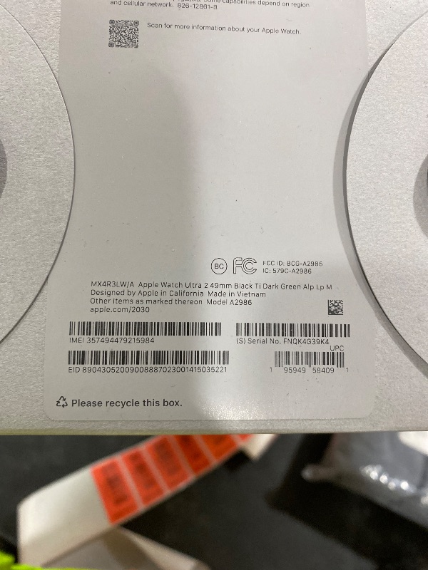 Photo 1 of Apple Watch Ultra 2 [GPS + Cellular 49mm] Smartwatch, Sport Watch with Black Titanium Case with Dark Green Alpine Loop - M. Fitness Tracker, Precision GPS, Action Button, Carbon Neutral