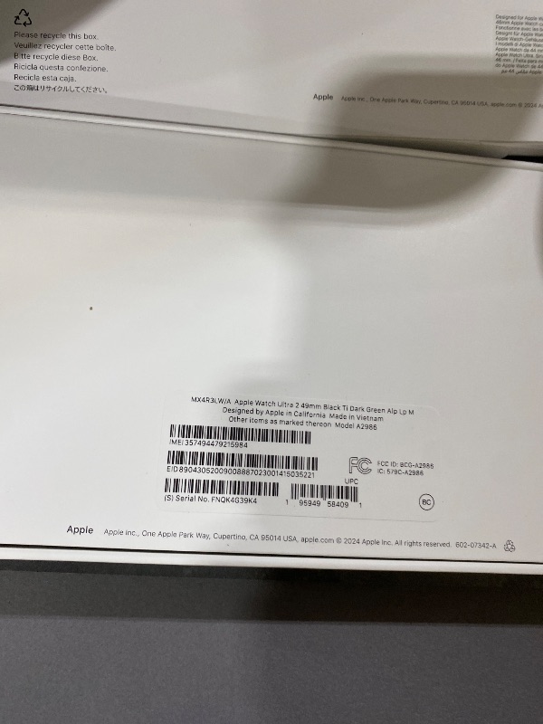 Photo 1 of Apple Watch Ultra 2 [GPS + Cellular 49mm] Smartwatch, Sport Watch with Black Titanium Case with Dark Green Alpine Loop - M. Fitness Tracker, Precision GPS, Action Button, Carbon Neutral