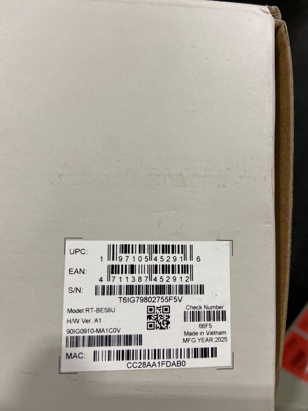 Photo 1 of ASUS RT-BE58U WiFi 7 BE3600 AiMesh Extendable Router, 4K-QAM, MLO, AI Detection 2.5G Port, Four 1G Ports, Commercial-Grade Network Security, Parental Control, IoT Network, Kid’s Network, VPN Network