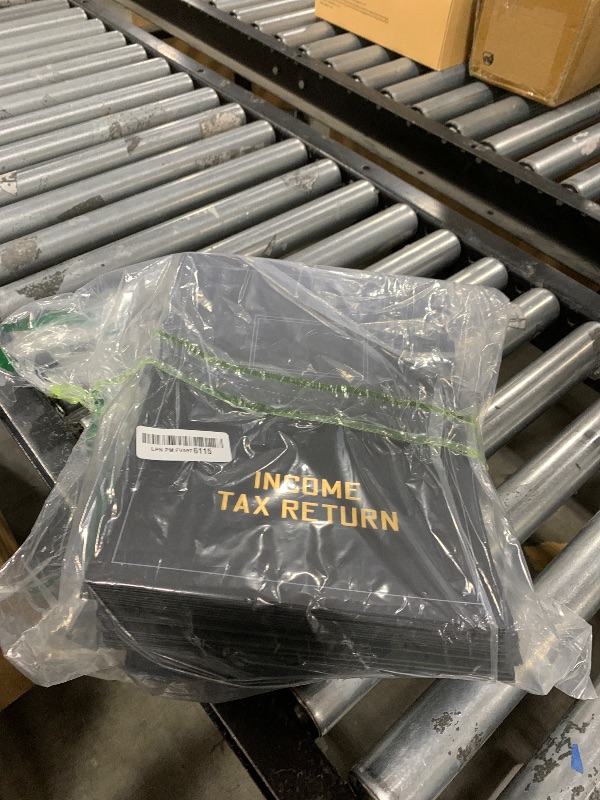 Photo 1 of Tax Return Folders Bulk 2 Pocket Gold Foil Stamped Income Tax Folders with Labels Business File Office Blank Organizer (Black)