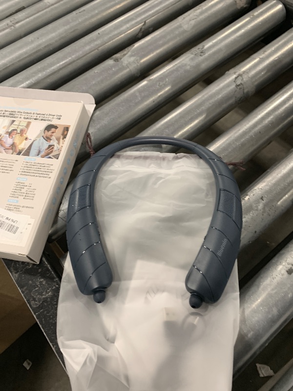 Photo 1 of ForFuego Retractable Neckband Bluetooth Headphones, 48H Playtime Wireless Earbuds, Bluetooth 5.0, Built-in Speaker & IPX5 Waterproof, Auto-Coil Cord, Ultra-Light Comfortable Fit, Blue