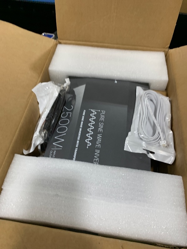 Photo 1 of 2500 Watt Pure Sine Wave Inverter with Auto Transfer Switch,12V DC to 110V 120V AC Converter,5000W Peak Power with 2 AC Outlets,USB Port,Tyep-C,Remote Control,RV Power Inverter for RV,Outdoor,Home