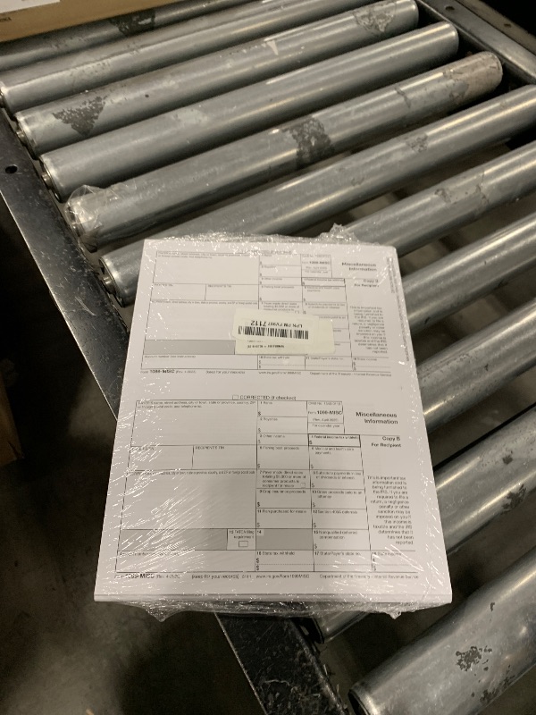 Photo 1 of 1099 MISC Laser 'Copy B' Recipient 2025, 50 Recipients of Laser MISC COPY B Forms, Compatible with QuickBooks and Accounting Software, 25 sheets